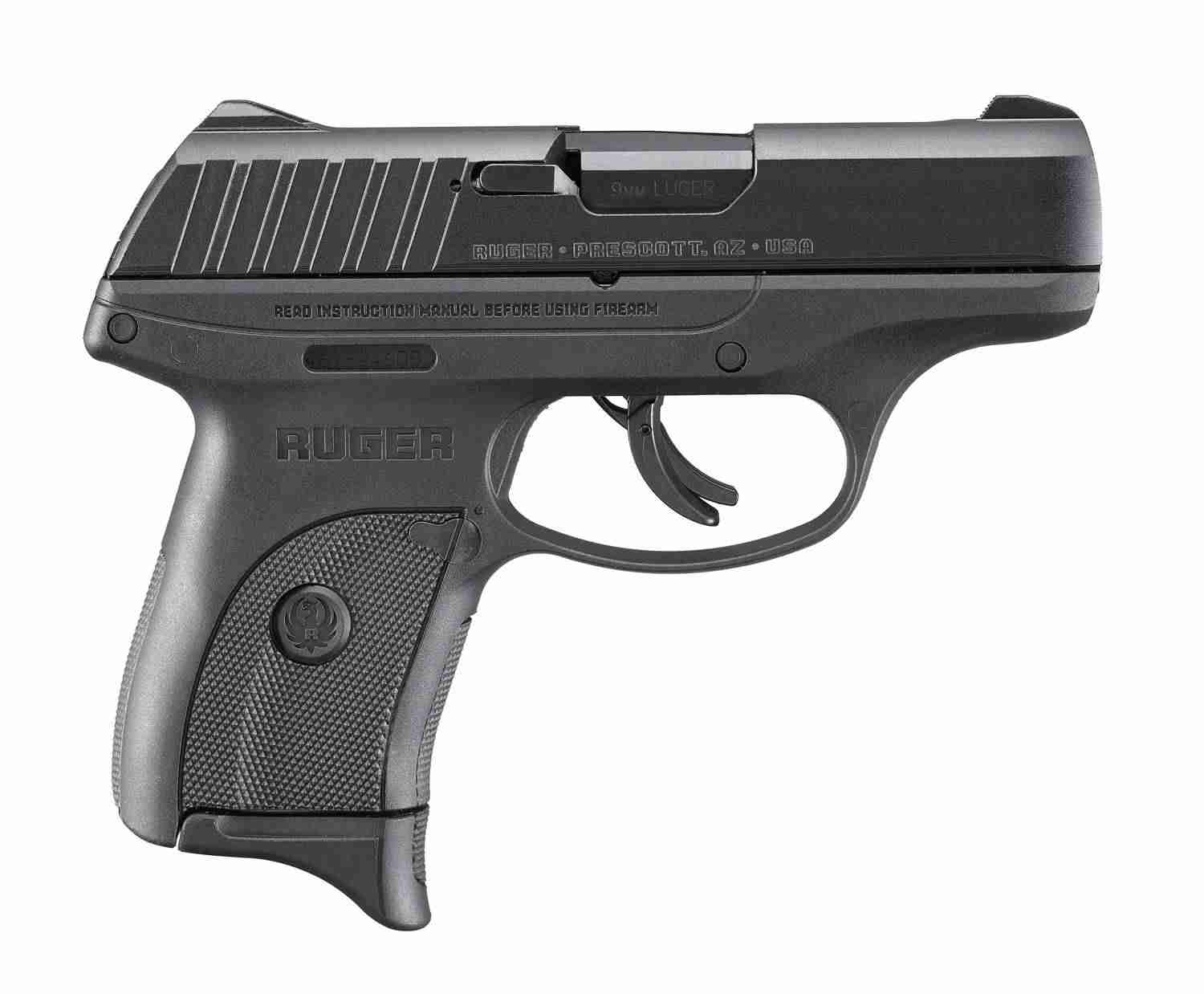 Ruger EC9s 9mm 3.1" 7+1 Black Grip Black Oxide Steel Slide Pistol