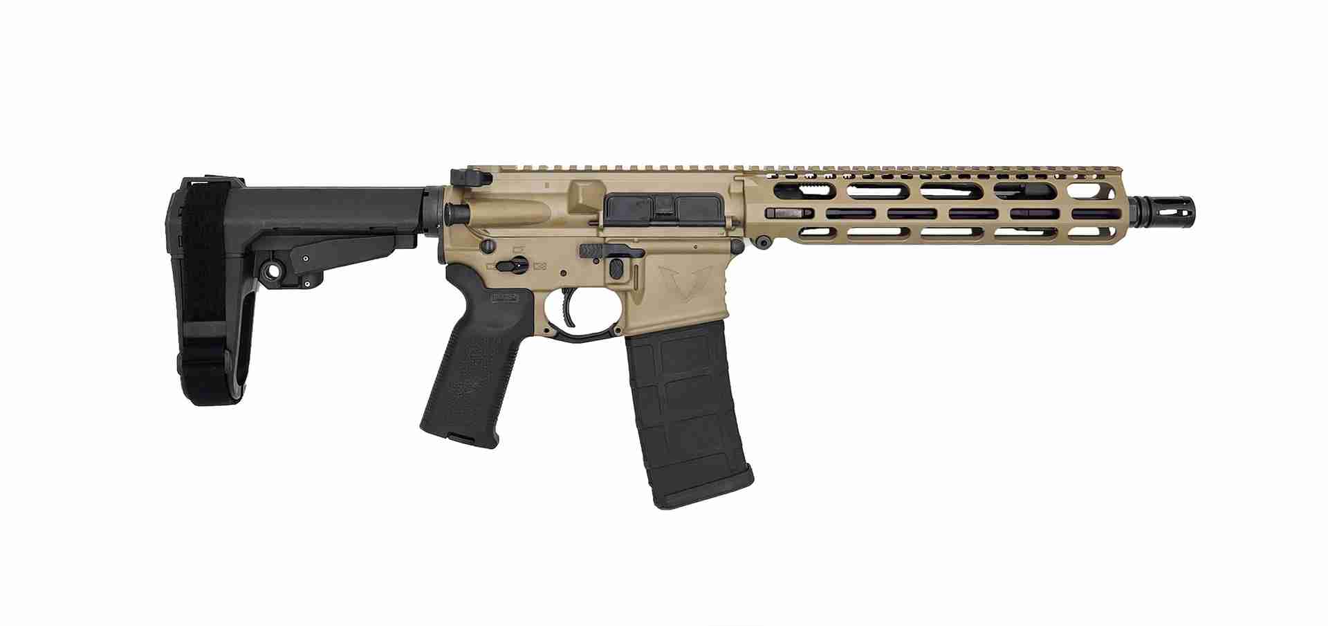 VKTR VK-1P , 5.56mm, 10.5" Barrel, 2- 30rd PMAGs, SBA3 Brace, FDE, Pistol