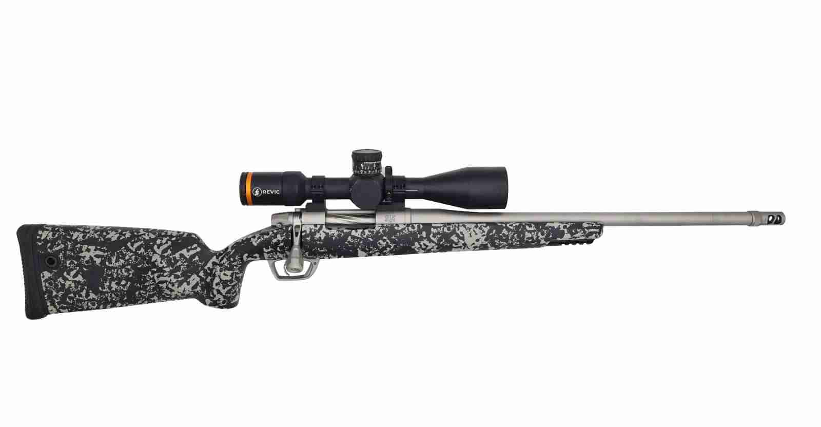 Gunwerks LR Hunter, 6.5 PRC, 20" Barrel, Grey Camo, Revic Acura RS25i Scope, Rifle System