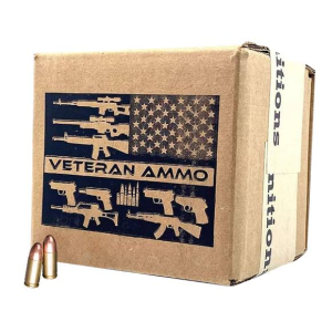 Veteran Ammo 9mm 115gr Brass Centerfire Pistol Ammo 500rd Bulk Case