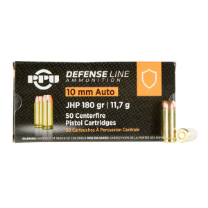 PPU PPD10 Defense  10mm Auto 180 gr Jacketed Hollow Point (JHP) 50 Bx/ 10 Cs