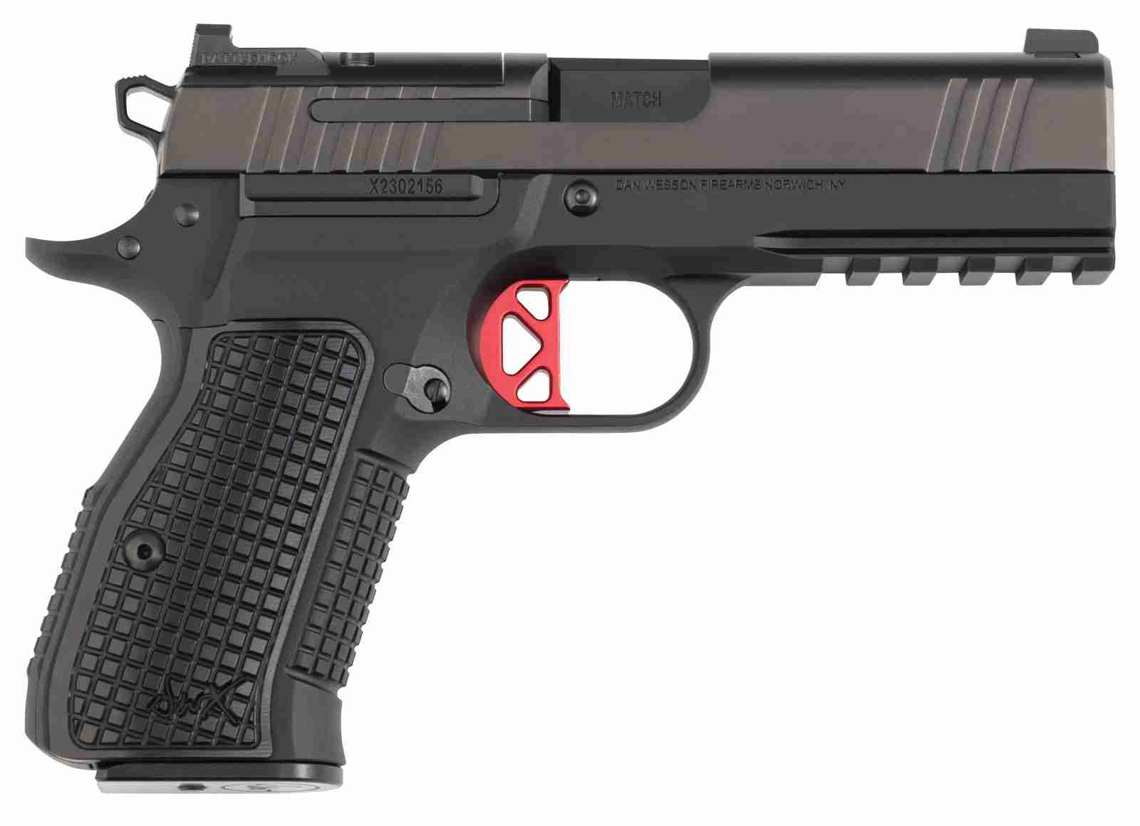 Dan Wesson 92113 DWX Compact Frame 9mm Luger 10+1 4." Black Match Grade Barrel, Black DLC Optics Ready/Serrated Steel Slide, Black Aluminum Frame w/Beavertail Black Textured Aluminum Grip