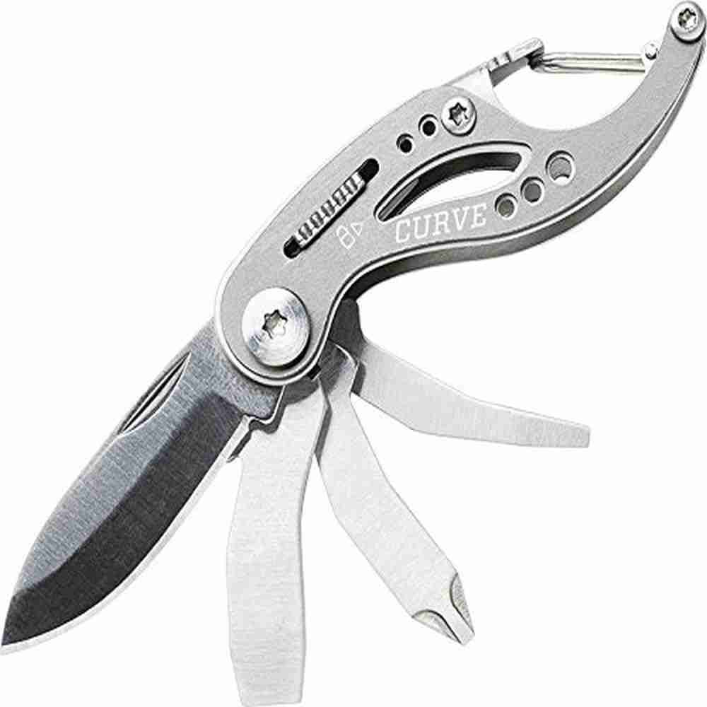 Gerber Gear Curve Multi-Tool - 6-in-1 Screwdriver and Pocket Knife Set - EDC Gear Multi-Tool Keychain - Gray