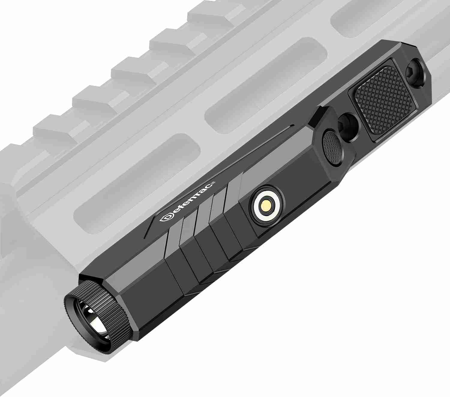 Defentac 1600 Lumens Tactical Flashlight with Momentary and Strobe for Rifle, Weapon Light with Built-in Pressure Switch Compatible with M-Lok Rail Surface, Magnetic Rechargeable