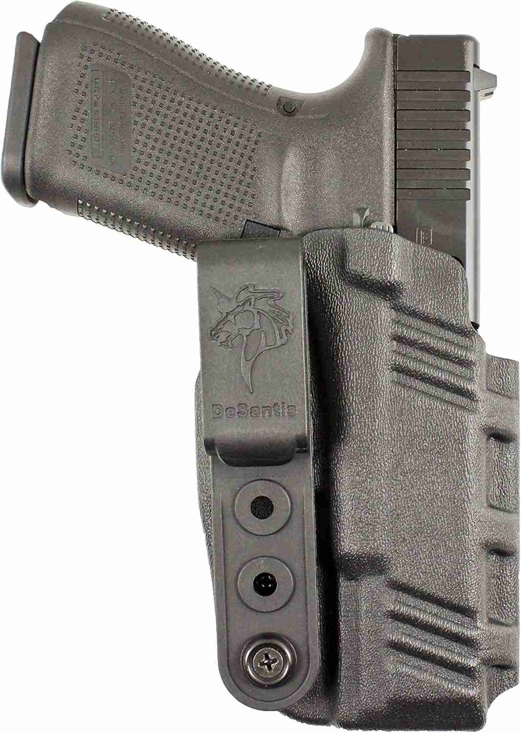 
DeSantis Slim-Tuk Gun Holster, Inside The Waistband Holster, Tuck-Able 360 C-Clip, Fits Glock 19, 23, 32,19X, 19 GEN 5, 45,36 with or Without Reflex Sight, Ambidextrous, Black