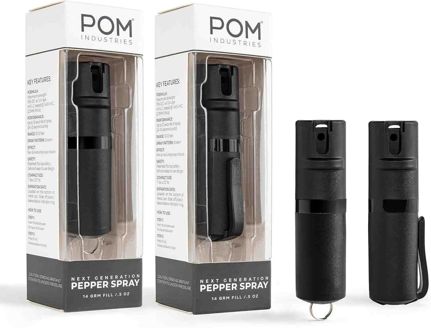 POM Pepper Spray Combo Pack Clip & Keychain - 2 Pack $24.95 w Free Shipping
