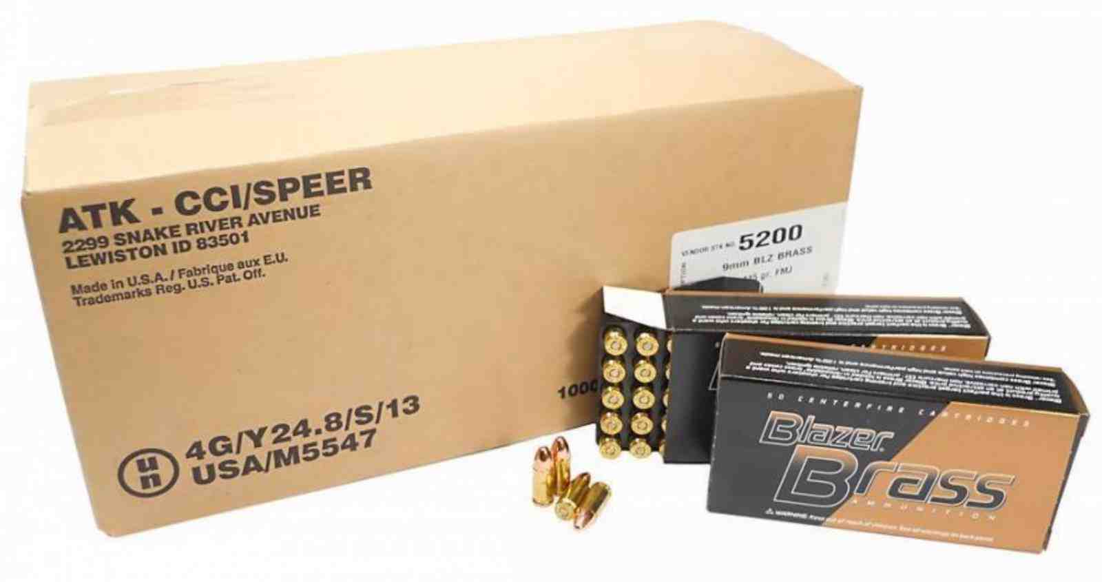 CCI Blazer Brass 9mm 115 Gr Full Metal Jacket (FMJ) 1000rd CASE