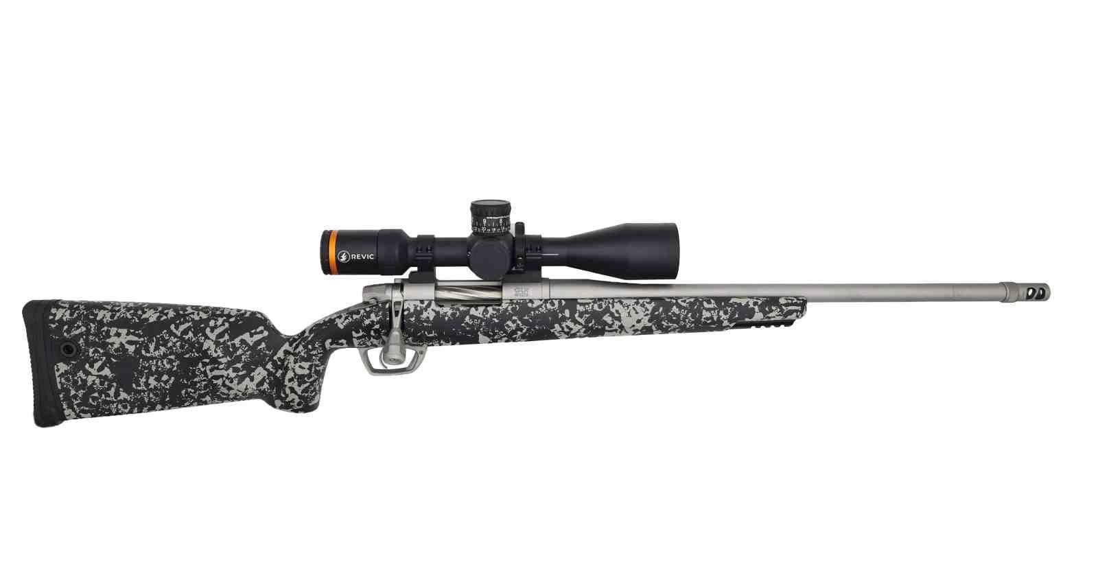 Gunwerks LR Hunter, 6.5 PRC, 20" Barrel, Grey Camo, Revic Acura RS25i Scope, Rifle System