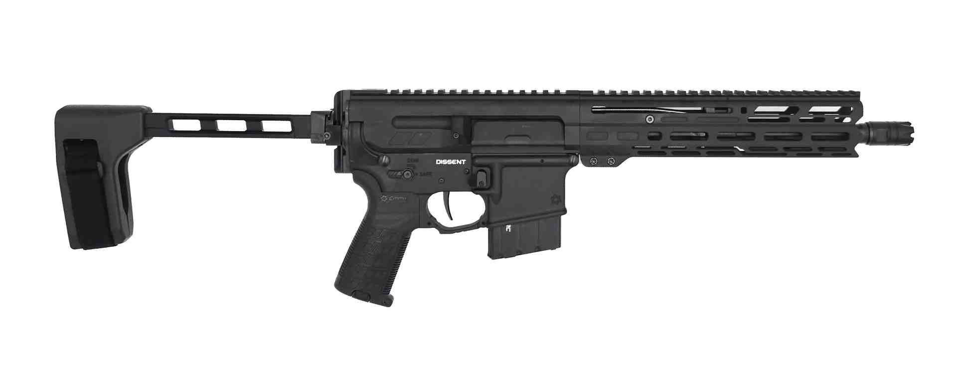 CMMG Dissent Mk4, .338 ARC, 10.5" Barrel, 1- 10rd Magazine, Black, Braced, Pistol