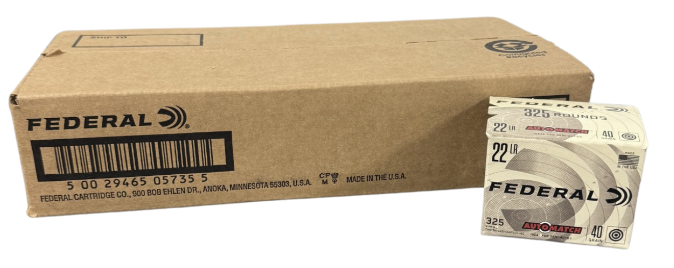 Federal AM22 Champion Automatch Solid 22 LR 40 gr Lead Round Nose (LRN) Rimfire Ammunition 3250 rd Case