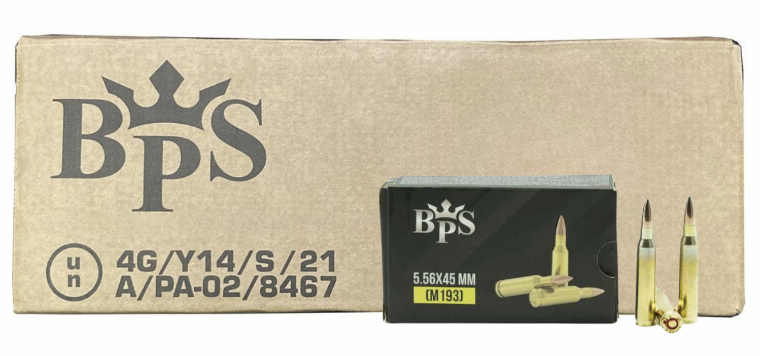 BPS 5.56X45mm 55gr M193 Brass Centerfire Rifle Ammunition 1500 Round Case - $599.99 w Free Shipping