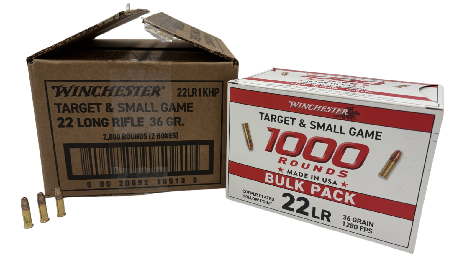 Winchester 22LR1KHP Target & Small Game .22 LR 36 Gr HP 2000rd CASE