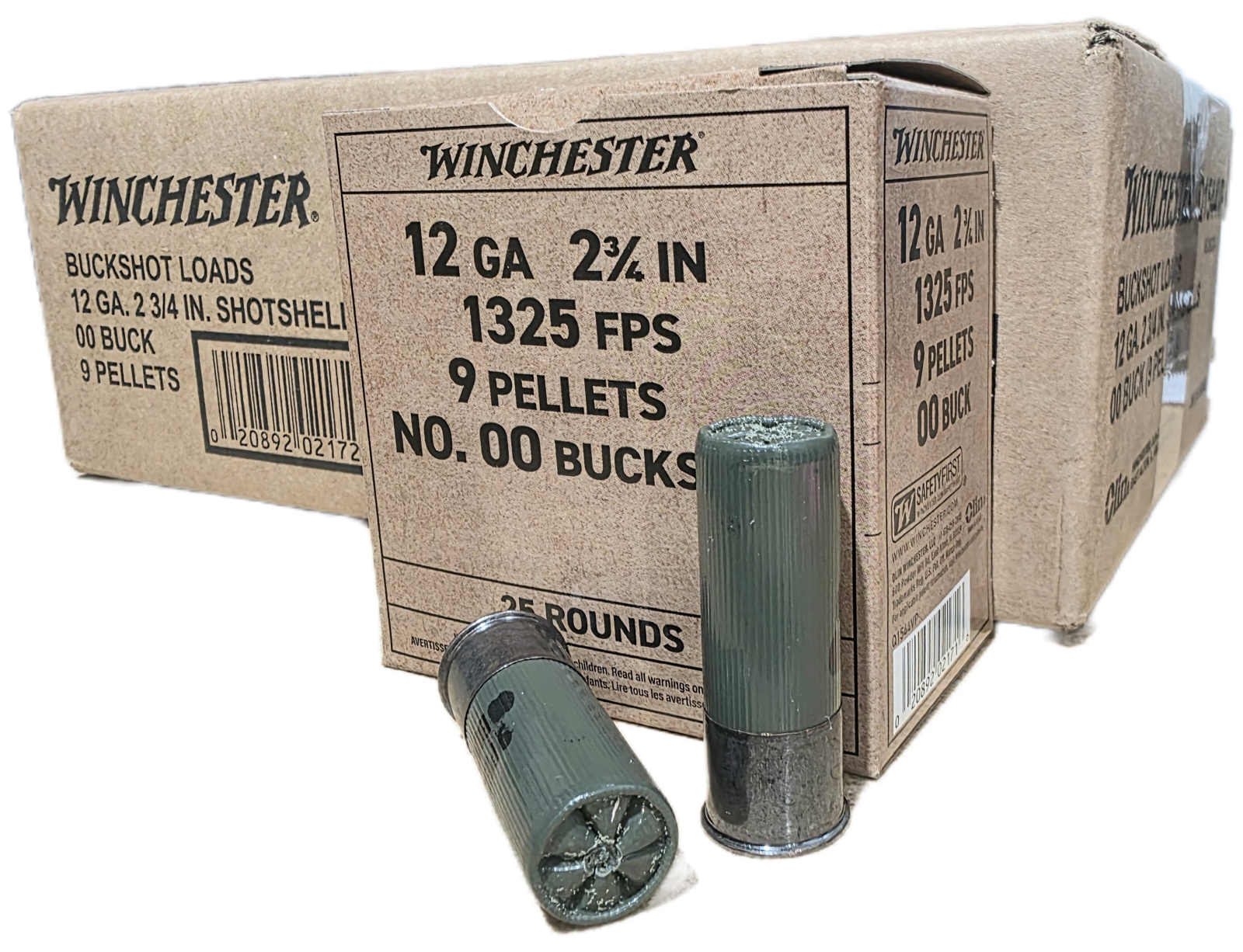 Winchester Military Grade 12ga 2.75" 00 Buckshot 250rd Case