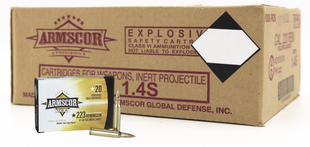 Armscor .223 Rem 62gr 1000 rd Case