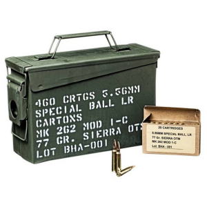 Black Hills Ammunition MOD-1-C 5.56x45mm NATO 77 GR Sierra OTM Open Tipped Match 460 Round AMMO CAN - FREE SHIPPING!
