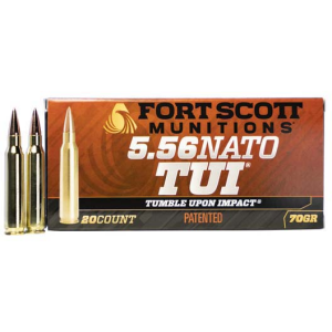Fort Scott Munitions 5.56 NATO 70 gr Tumble Upon Impact (TUI) 20rd Box