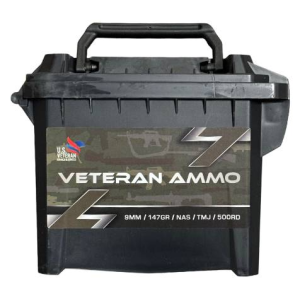 Veteran Ammo 9mm 147gr TMJ NAS3 Premium Centerfire Pistol Ammo 500rd CAN