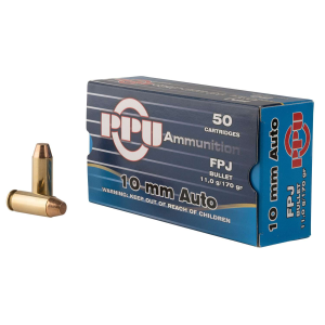 PPU PPH10F Handgun  10mm Auto 170 gr Flat Point Jacketed (FPJ) 50 Bx/ 10 Cs