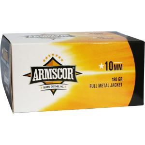 ARMSCOR 10MM 180GR FMJ Centerfire Pistol Ammunition 100rd bx