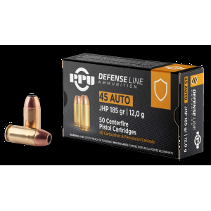 PPU PPD45 Defense  45 ACP 185 gr Jacketed Hollow Point 50 Bx/ 10 Cs