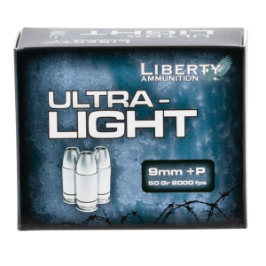 Liberty Ammunition LAUL9052 Ultra-Light  9mm Luger +P 50 gr Copper Hollow Point 20 Bx/ 10 Cs