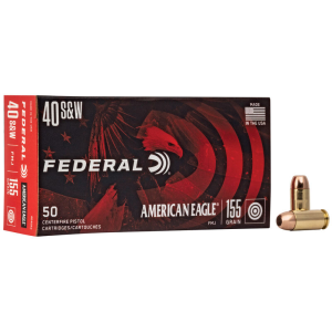 Federal AE40R2 American Eagle  40 S&W 155 gr Full Metal Jacket Flat Nose (FMJ) 50 Box