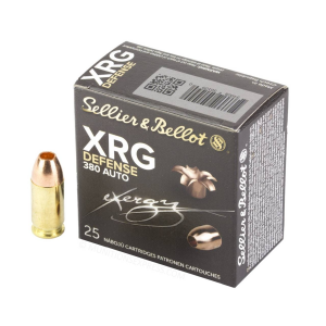 Sellier & Bellot XRG Defense .380 ACP 77gr Solid Copper Hollow Point Lead-Free 25rd Box