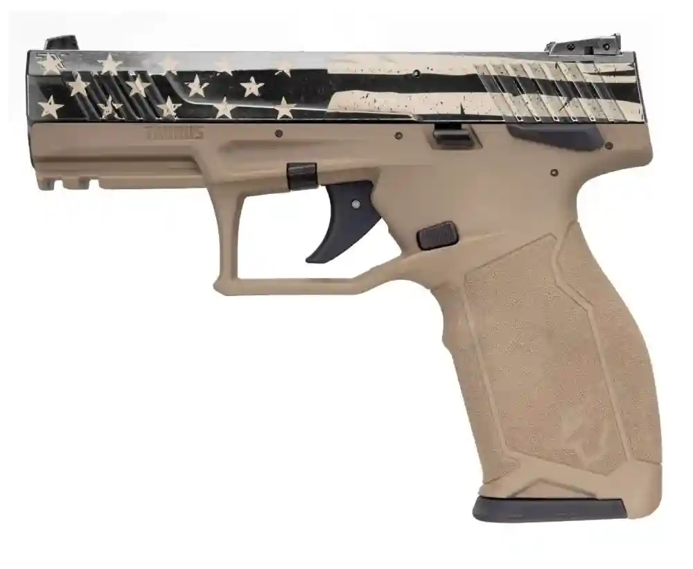 Taurus TX22 22LR 4 2-16RD BLK/US FLAG DISTRESSED