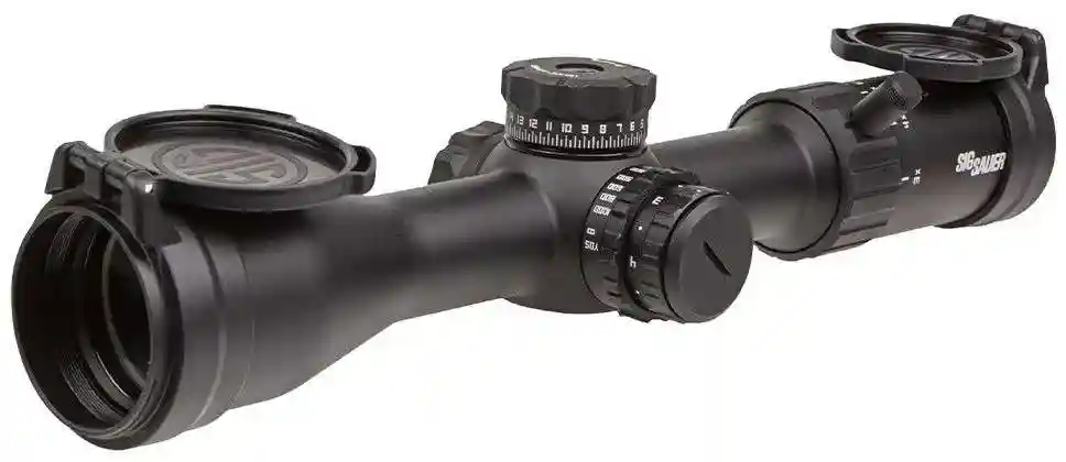 Sig Sauer SOW43002 Whiskey4 SFP Exposed Zero Stop Black 3-12x44mm 30mm Tube Illuminated BDC1 Hellfire Reticle