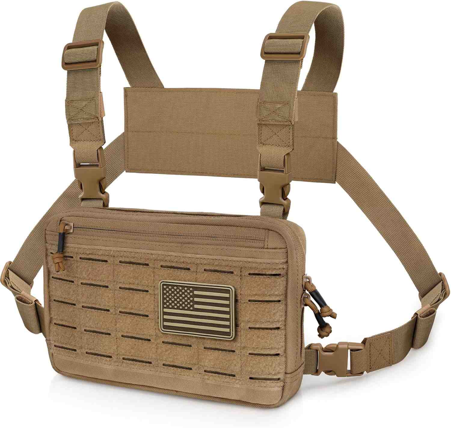 WYNEX Tactical Chest Rig Bag of Laser Cut Design, Molle Chest Pouch Utility Recon Kit Bag Tactical Chest Pack Bag
