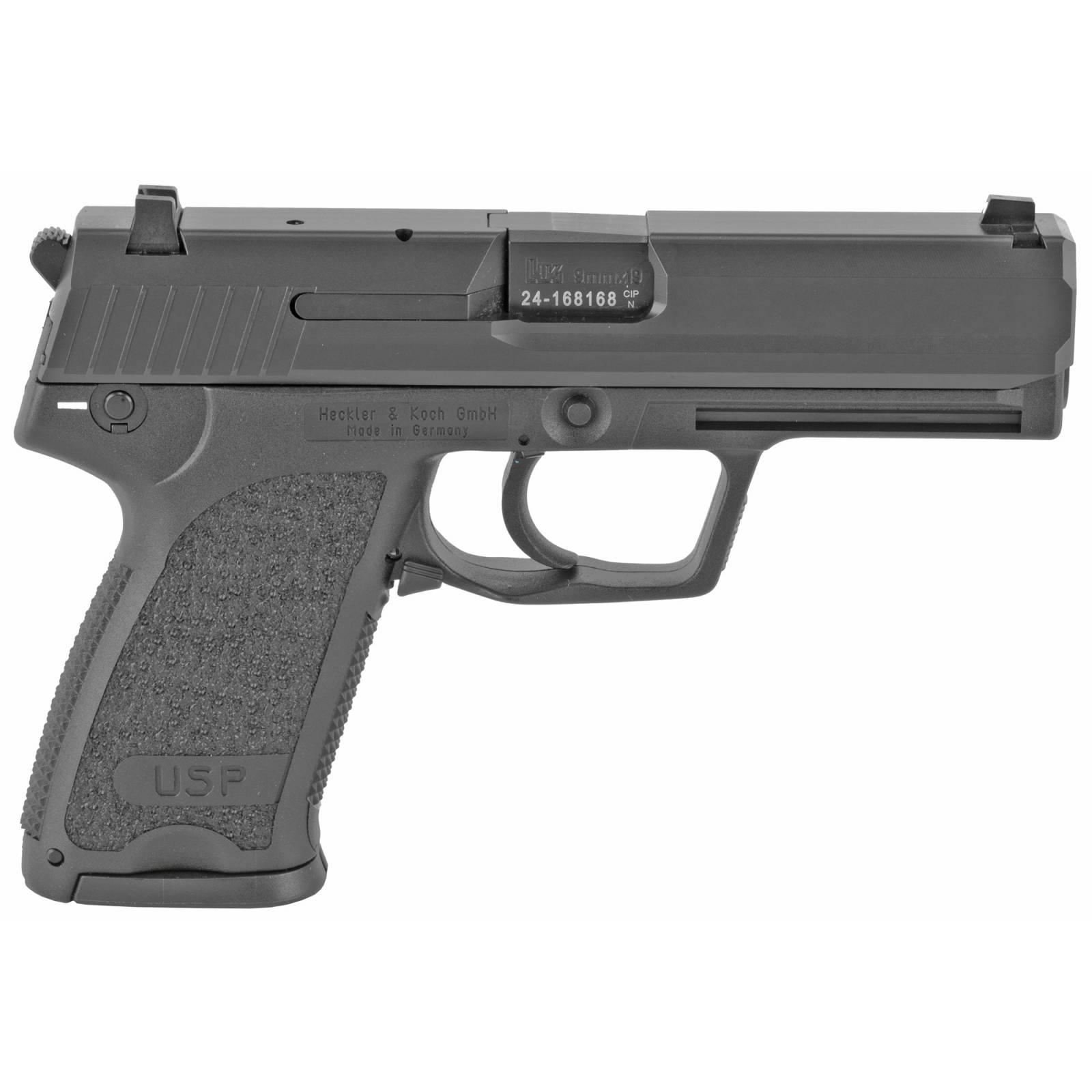 Heckler & Koch USP9 V1, 9mm, 4.25" Barrel, 2- 15 Round Magazines, Manual Safety/Decocker, Black, Pistol - $847.75 add to cart