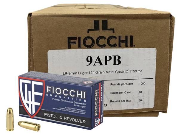 Fiocchi 9APB Training Dynamics 9mm 124gr FMJ Ammunition 1,000 rounds - $239.99 w Free Shipping