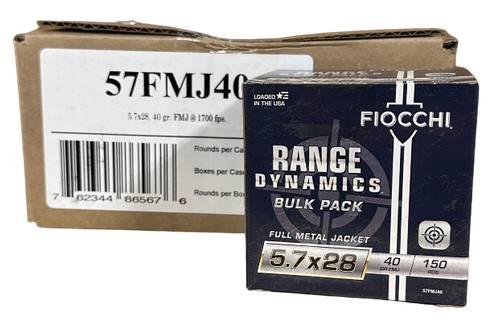 FIOCCHI RANGE DYNAMICS 5.7X28MM 40GR FMJ AMMUNITION 450rd CASE