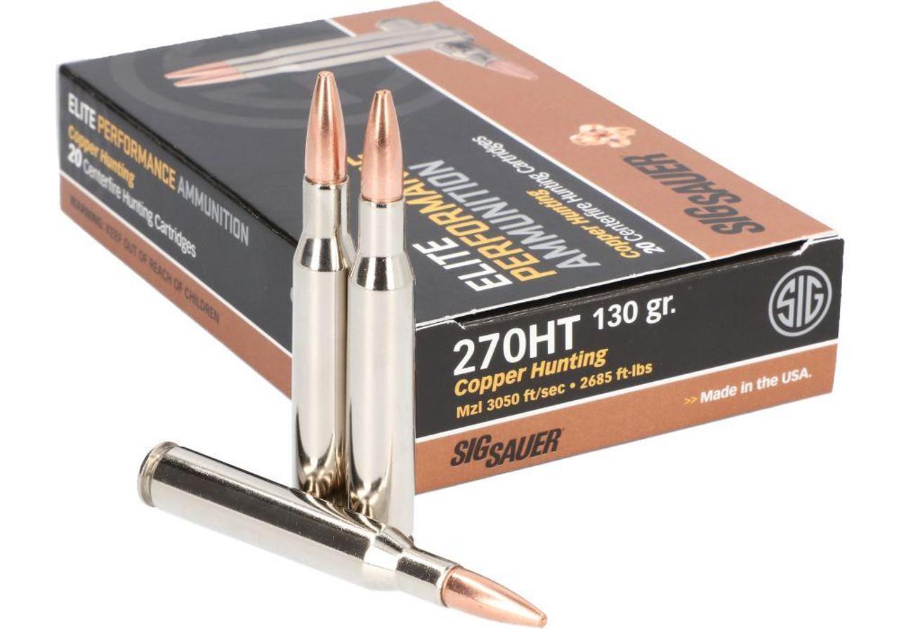 Sig Sauer E270H120 Elite Copper Hunting 270 Win 120 gr Copper Solid 20 Bx/ 10 Cs