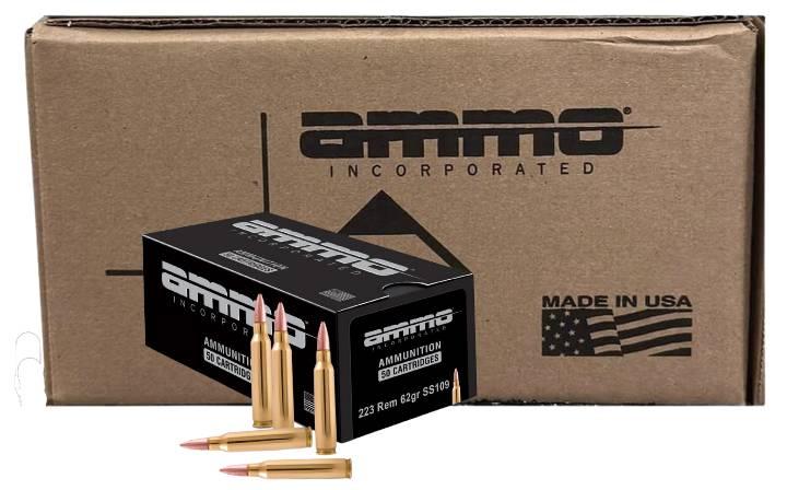 AMMO INC MATCH .223 Rem 62gr SS109 Rifle Ammunition 1000rd Case - $488.88 with Free Shipping