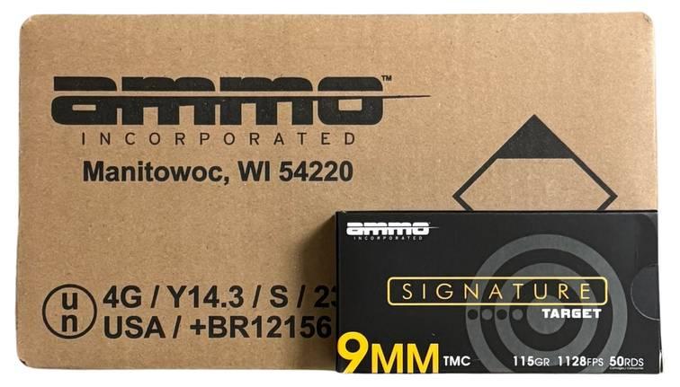 Ammo Inc Signature 9mm 115 Gr Total Metal Coating Centerfire Ammunition 1000rd CASE - $229.98 with Free Shipping