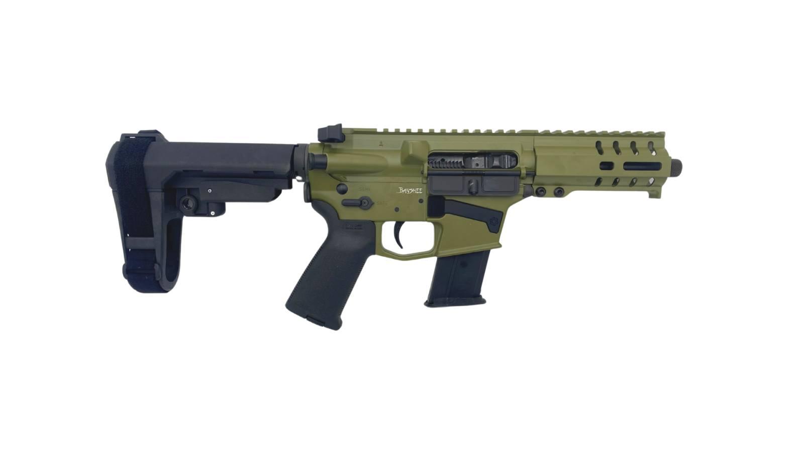 CMMG Banshee 300 Mk57 5.7x28 5" 20 Round Bazooka Green W/ Brace Tactical Pistol