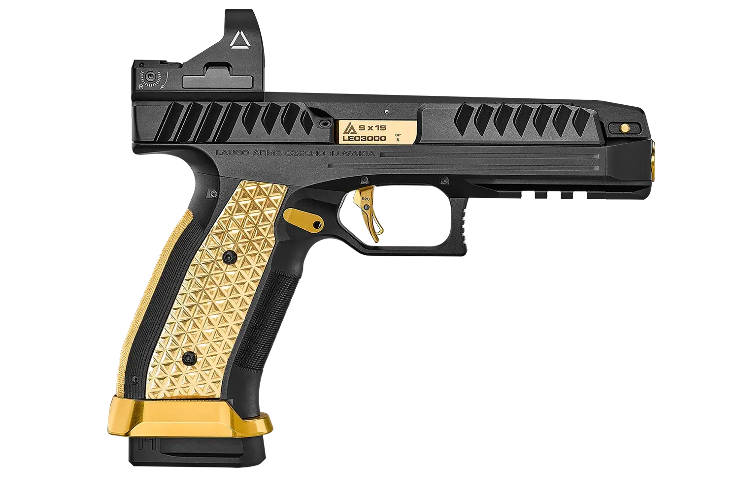 Laugo Arms Alien Black Gold Special Edition Full Kit 9mm 4.8" Barrel 3-17rd Magazines Pistol