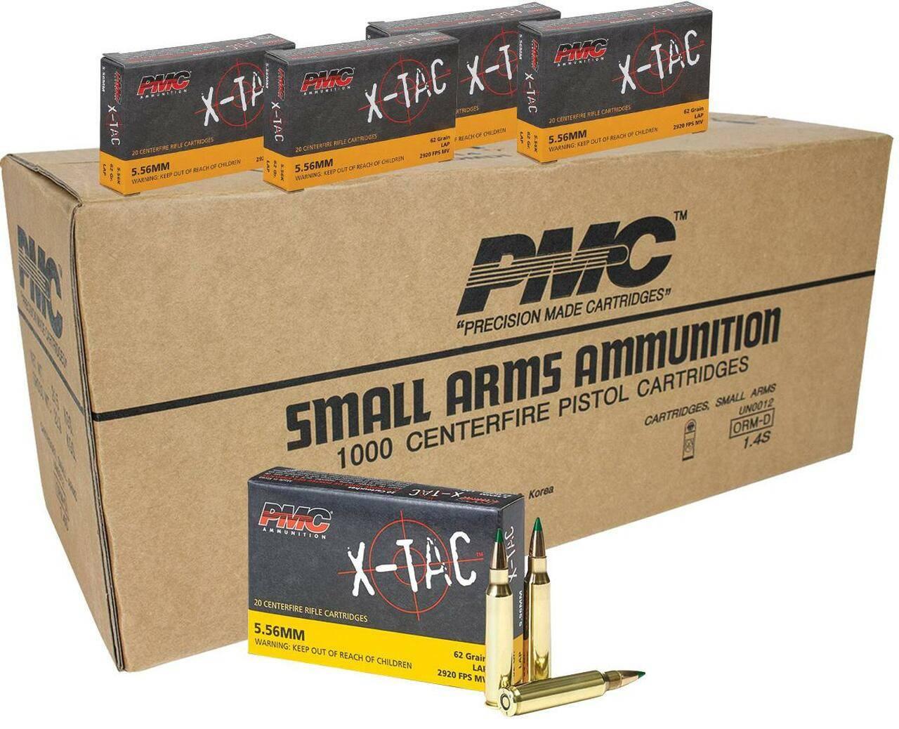 PMC XTAC M855 BALL 5.56 NATO 62GR Rifle Ammunition 1,000 Rounds - $499.99 w Free Shipping