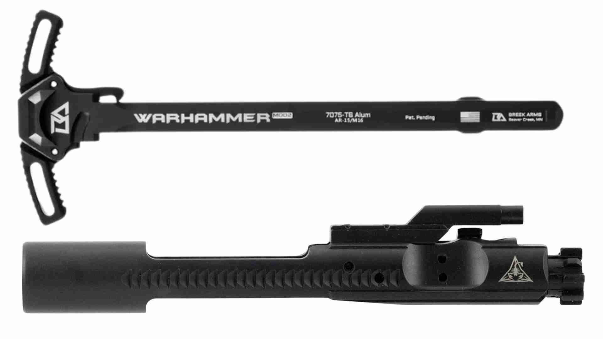 Rise Armament AR-15 Bolt Carrier Group .223/5.56 NATO, Black Nitride w/ Breek Large Lever Charging Handle