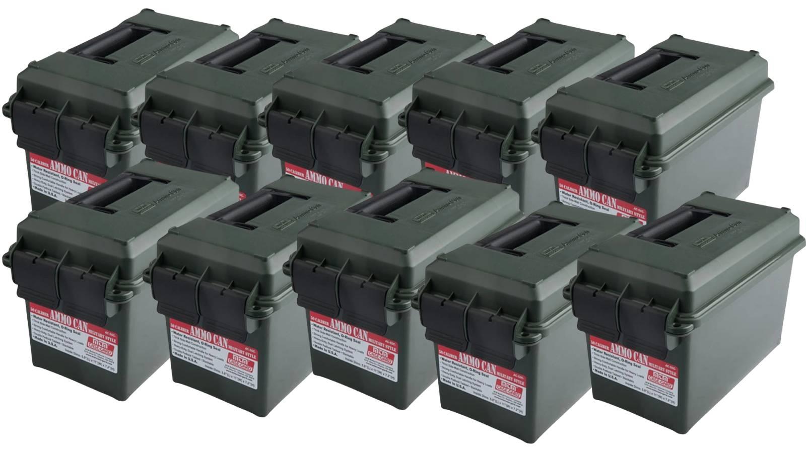 MTM AC50C11 Ammo Can 50 Cal Forest Green – 10 Pack - $109.99 w Free Shipping