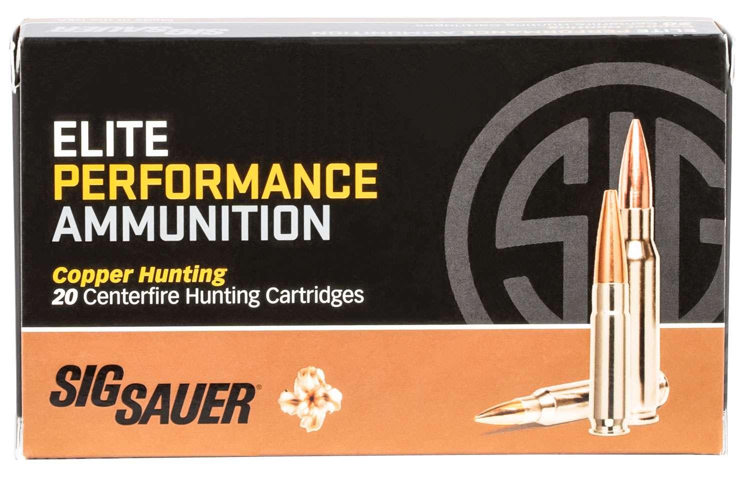 Sig Sauer E3006H120 Elite Copper Hunting 30-06 Springfield 150 gr Copper Hollow Point Rifle Ammunition 20rd Box