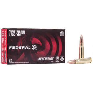 Federal A76239A American Eagle 7.62x39mm 124 gr Full Metal Jacket (FMJ) 20 Bx/ 25 Cs