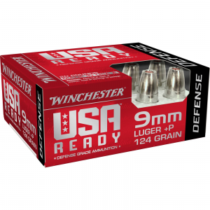 Winchester Ammo USA Ready 9mm Luger +P 124 Gr Hex-Vent Hollow Point 20rds