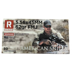 American Sniper Ammo 5.56x45mm NATO 62gr SS109 FMJ Centerfire Rifle Ammunition 50rd BOX