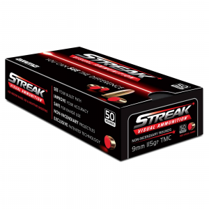 Ammo Inc Streak Visual (RED) 9mm 115 Gr Total Metal Case (TMC) 50rds