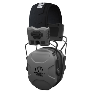 Walkers GWPXSEMBT XCEL 500BT Bluetooth Polymer 26 dB Over the Head Gray Ear Cups w/Black Band