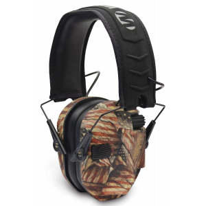 Walkers GWPRSEMBARM Razor Slim Electronic Polymer 23 dB Over the Head USA Flag Ear Cups w/Black Band