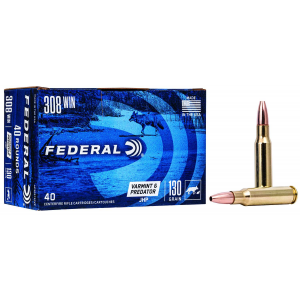 Federal AE308130VP American Eagle Varmint & Predator 308 Win 130 gr Jacketed Hollow Point (JHP) 40 rd BOX