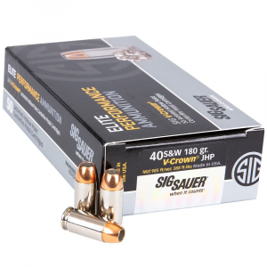 Sig Sauer E40SW250 Elite V-Crown  40 S&W 180 gr Jacketed Hollow Point (JHP) 50 Bx/ 20 Cs